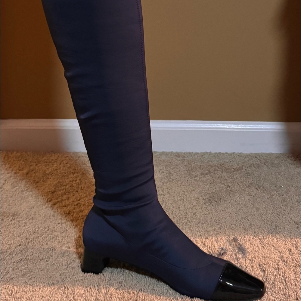 ✨ Zara Trafaluc Navy Blue Thigh-High Boots - Size 41 - Brand New! ✨